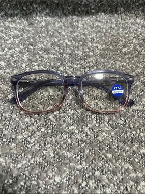 New Blue to Pink Gradient Blue Light Reading Glasses +1.50